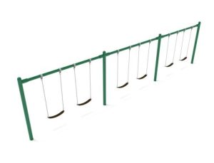 8 feet high Elite Single Post Swing - 3 Bays