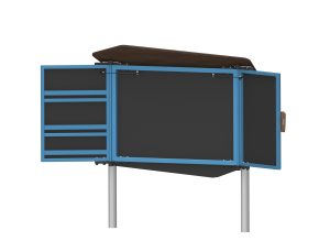 Chalkboard with doors (mat black) HPL- Jambette