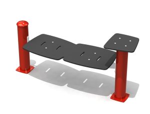 Jazz Bench 2 pl. backless, (H-13038) 2 legs, AL., tablette- Jambette