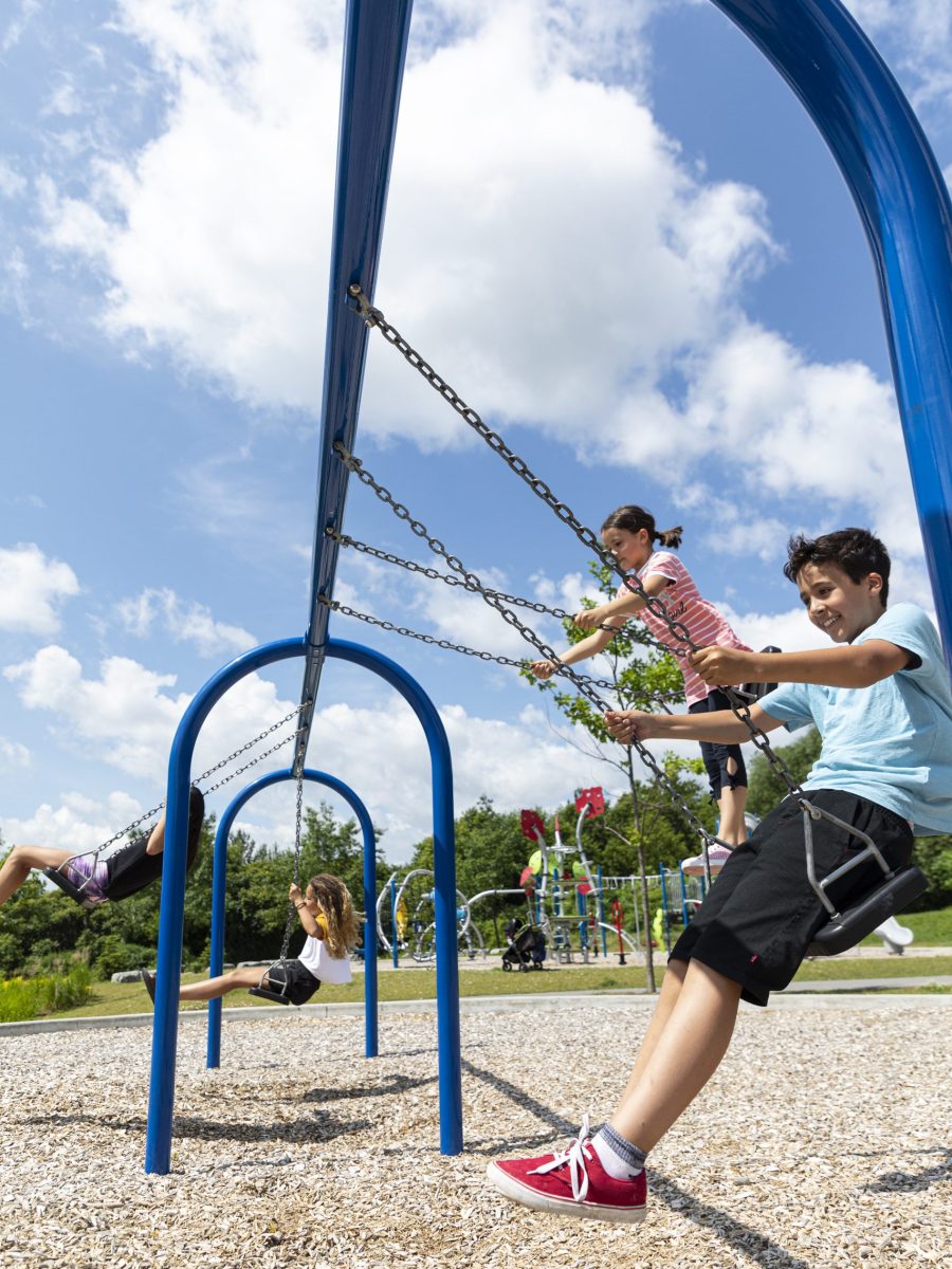 Kids swinging